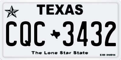 TX license plate CQC3432
