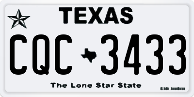 TX license plate CQC3433