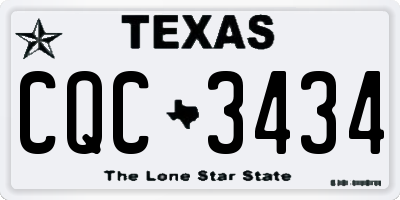 TX license plate CQC3434