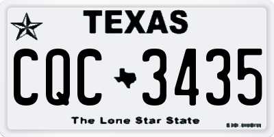 TX license plate CQC3435