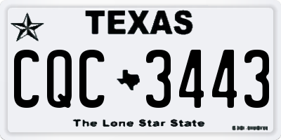 TX license plate CQC3443