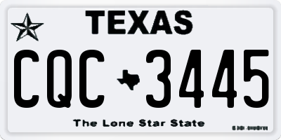 TX license plate CQC3445