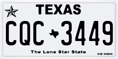 TX license plate CQC3449