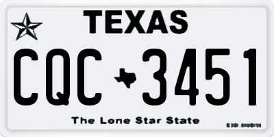 TX license plate CQC3451