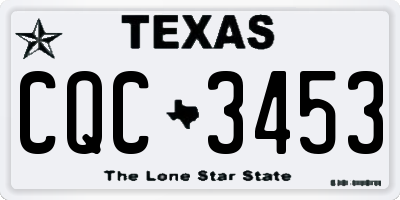 TX license plate CQC3453