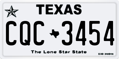 TX license plate CQC3454