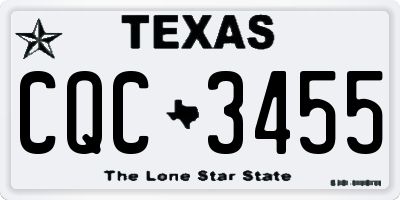 TX license plate CQC3455