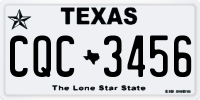 TX license plate CQC3456