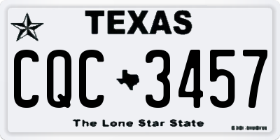 TX license plate CQC3457