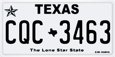 TX license plate CQC3463