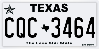 TX license plate CQC3464