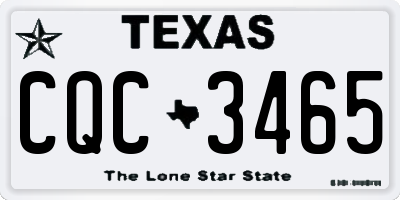 TX license plate CQC3465
