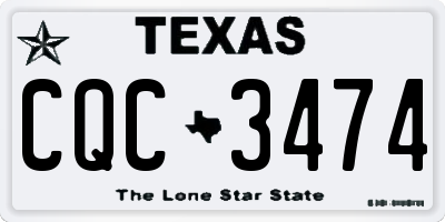 TX license plate CQC3474