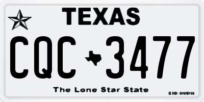 TX license plate CQC3477