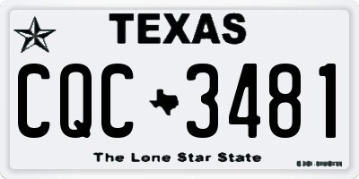 TX license plate CQC3481