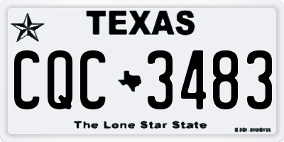TX license plate CQC3483