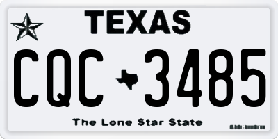 TX license plate CQC3485