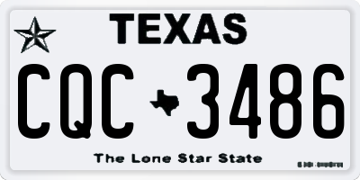 TX license plate CQC3486