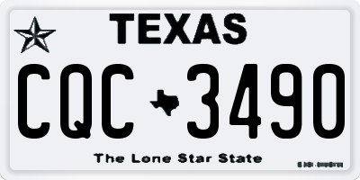 TX license plate CQC3490