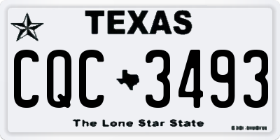 TX license plate CQC3493