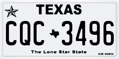 TX license plate CQC3496
