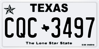 TX license plate CQC3497