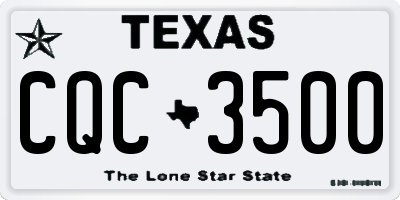 TX license plate CQC3500