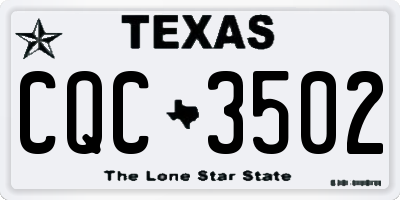 TX license plate CQC3502