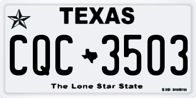 TX license plate CQC3503