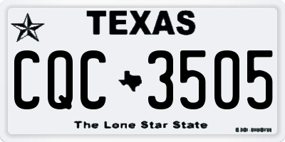 TX license plate CQC3505