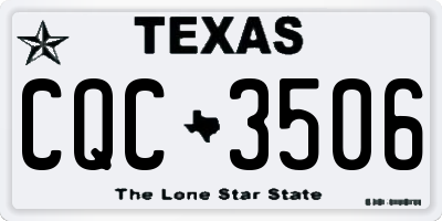 TX license plate CQC3506