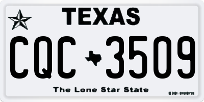 TX license plate CQC3509