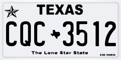 TX license plate CQC3512