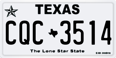 TX license plate CQC3514