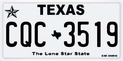 TX license plate CQC3519
