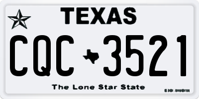 TX license plate CQC3521