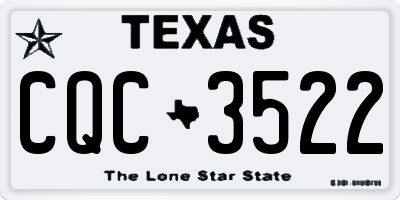 TX license plate CQC3522