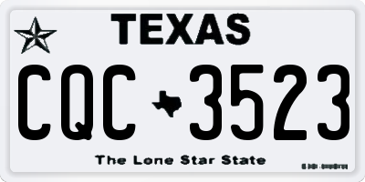 TX license plate CQC3523