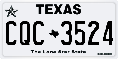 TX license plate CQC3524