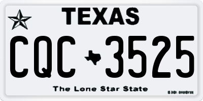 TX license plate CQC3525