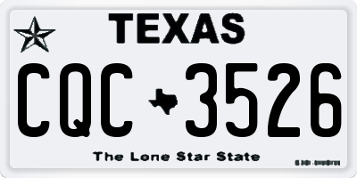 TX license plate CQC3526