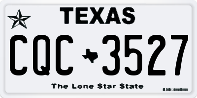 TX license plate CQC3527