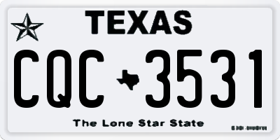 TX license plate CQC3531