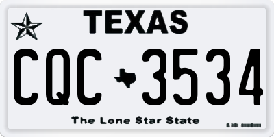 TX license plate CQC3534