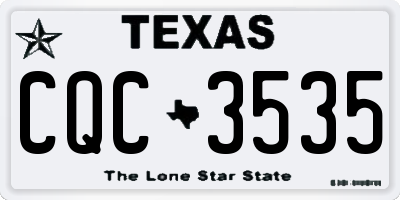 TX license plate CQC3535