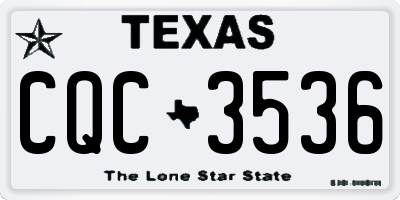 TX license plate CQC3536