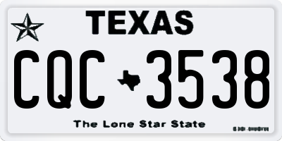 TX license plate CQC3538