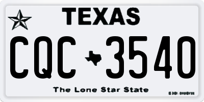 TX license plate CQC3540