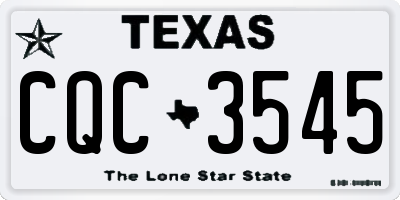 TX license plate CQC3545