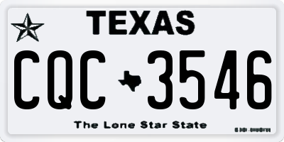 TX license plate CQC3546